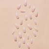 Medium Press on Nails Coffin Fake Nails Rhinestone with Matte Gradient Design Pink Acrylic False Nails Full Cover Artificial Glue on Nails Stick on Nails for Women and Girls Nail Decoration 24Pcs