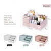 Simbuy Makeup Organizer for Vanity— Bathroom Countertop Cosmetics Organizer with Drawers for Lipstick, Brushes, Lotions, Eyeshadow, Nail Polish and Jewelry (Pink)