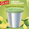 Glad Trash Bags, OdorShield Small Drawstring Garbage Bags - Febreze Sweet Citron & Lime - 4 Gallon