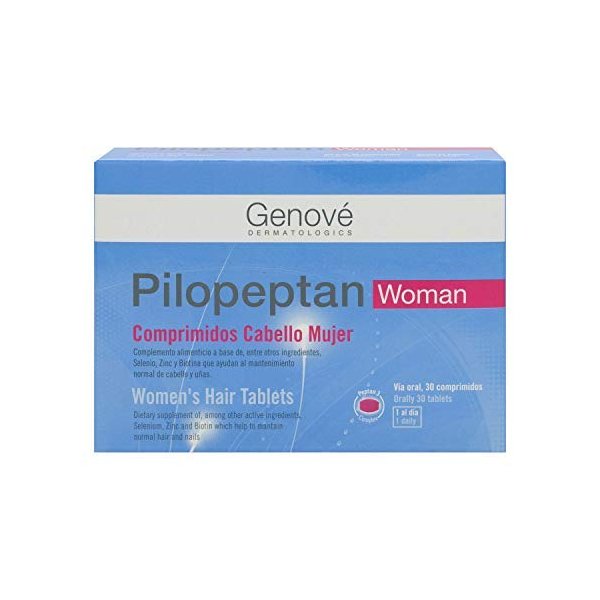 3 Pack Genové Pilopeptan For Woman 30 x 3 (90 Tablets) - Hair Regrowth Treatment - Stop Hair Loss - Nail and Hair Treatment