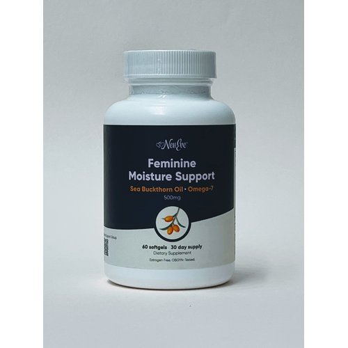 NeuEve Feminine Moisture Support Supplements | Vaginal Moisturizer, Helps Tightness, Wall Thickness, Balance pH | Contains Omega 7 and Sea Buckthorn, 60 ct | Estrogen-Free