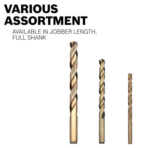 BOSCH CO2135 1-Piece 1/8 In. x 2-3/4 In. Cobalt Metal Drill Bit for Drilling Applications in Light-Gauge Metal, High-Carbon Steel, Aluminum and Ally Steel, Cast Iron, Stainless Steel, Titanium