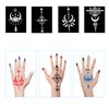 Qpout Tattoo Stencils for Kids Adults, 16 Sheets Henna Tattoo Stencil Kit, Mehndi Stencils for Hands, Henna Tattoo Stencils for Real Tattoos, Henna Stencils for Halloween Ramadan Moon Festival