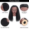 Lamcestyr 100% Real Hair Mannequin Head Training Head Manikin Cosmetology Doll Head for Hairdresser Practice Braiding Hair Styling with Clamp stand (14 inch, black)
