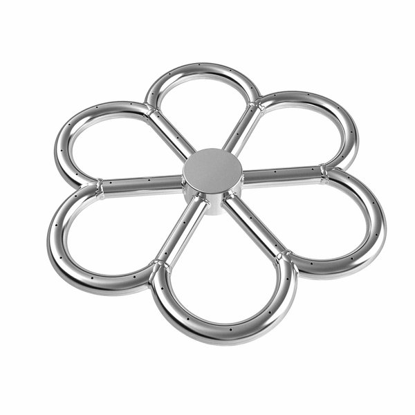 Skyflame 12-Inch Stainless Steel Fire Pit Burner, Flower-Shape Burner Ring for Fire Pit, Natural Gas & Propane Fireplace, Max BTU 90K
