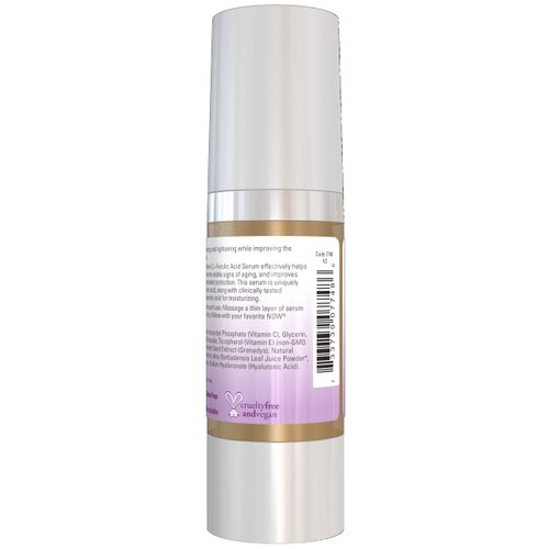 NOW Solutions, Vitamin C Serum Plus Ferulic Acid, Skin Brightening and Tightening, Highly Concentrated, 1-Ounce