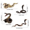 Realistic Wild Life Jungle Animal Action Figures Model Playset Fake Snake Model Party Favors Supplies Cake Toppers Set Toys for Boys Girls Kid (4 PCS)