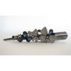 Generic Dark blue bows dark silver metal alligator hair claw clip with crystals