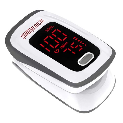 Fingertip Pulse Oximeter, Blood Oxygen Saturation Monitor (SpO2) with Pulse Rate Measurements and Pulse Bar Graph, Portable Digital Reading LED Display, Batteries and Carry Case Included