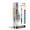 Zebra Pen G-301 Retractable Gel Ink Pen, Stainless Steel Barrel, Medium Point, 0.7mm, Black Ink, 12-Pack