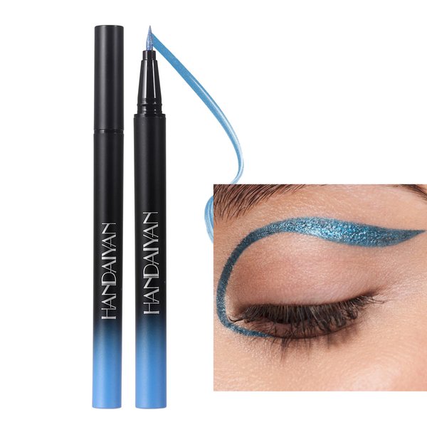 ONarisae liquid eyeliner waterproof metallic satin finish ink eyeliner pen long lasting high pigmented Sky Blue