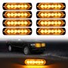 DIBMS LED Strobe Warning Lights, 8x Amber Yellow LED Strobe Warning Emergency Flashing Light Caution Construction Hazard Light Bar For Car Truck Van Off Road Vehicle ATV SUV Surface Mount