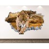 Cheetah Wall Decal Art Decor 3D Smashed Animal Sticker Mural Kids Room Custom Gift BL67 (42"W x 24"H)