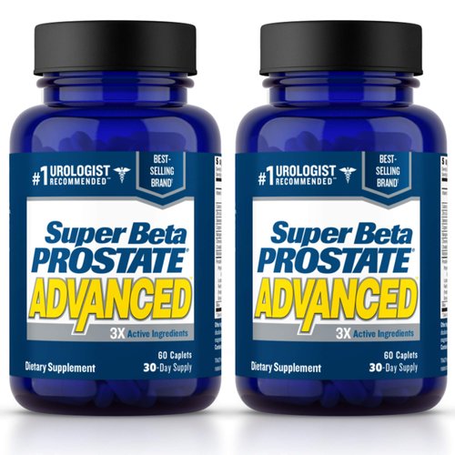 New Vitality Super Beta Prostate Advanced – Prostate Support Supplement for Men's Health, Promote Sleep, Support Bladder Emptying, Beta Sitosterol (120 Caplets, 2- Pack)