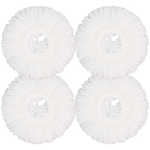 GIBTOOL 4 Pack Mop Head Replacement for Hurricane Spin Mop Replacement Head Microfiber Spin Mop Refills Easy Cleaning Round Shape Standard Size