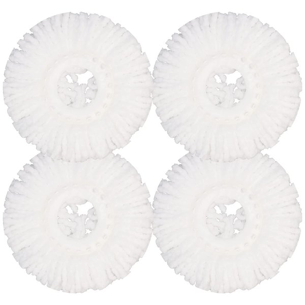 GIBTOOL 4 Pack Mop Head Replacement for Hurricane Spin Mop Replacement Head Microfiber Spin Mop Refills Easy Cleaning Round Shape Standard Size