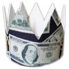 YiiiGoood Dollar Dollar Bill Felt Crown Money Cash Crown 100 Dollar Gag Gift for Birthday Party Money Dollar Theme Party Casino Theme Party Decorations