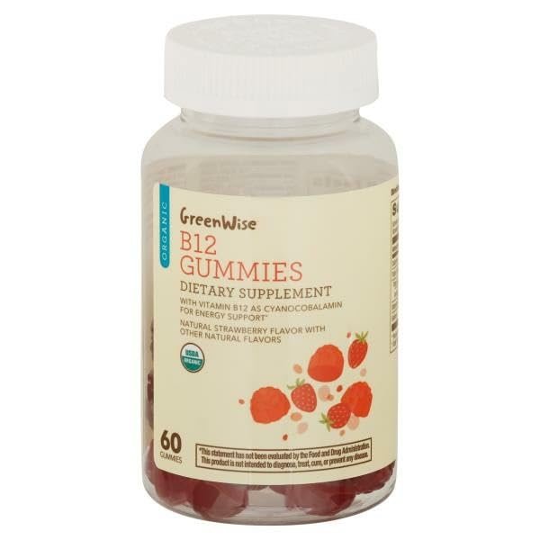 Green-Wise Organic Vitamin B12 Gummies, Strawberry Flavor - 60 Gummies