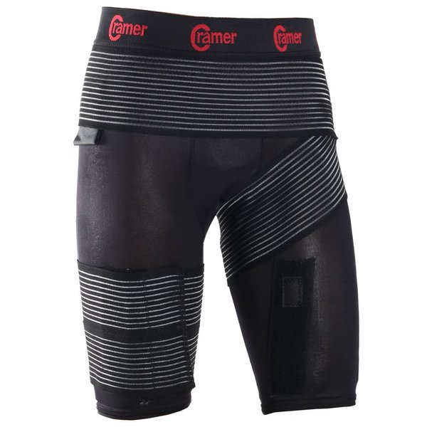 Cramer Men's GH2 Support System Strap for Groin Pain, Hip Injuries, Pull Leg Muscles, and Running, Hip Support, Groin Support, Groin Compression Wrap, Pants with Built In Groin Support, Black, Medium