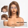testar 13×4 Short Brown Bob Wig Human Hair Realistic HD Lace Front Wig Human Hair Ready to Go Bob Wig Glueless 12 Inch Straight Bob Human Hair Wigs for Women