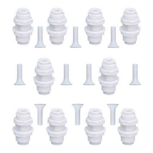 ITIGER 1/4" Bulkhead for Reverse Osmosis Water Filter,NSF Certified Plastic Push to Connect RO Fittings(pack 10)