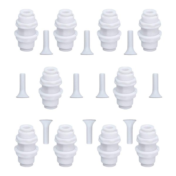 ITIGER 1/4" Bulkhead for Reverse Osmosis Water Filter,NSF Certified Plastic Push to Connect RO Fittings(pack 10)