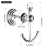 BATHSIR Crystal Robe Hook, Chrome Towel Hook for Bathroom Wall Mounted Silver Double Coat Hook