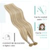 YoungSee U Tip Hair Extensions Human Hair Ash Blonde with Bleach Blonde Highlights U Tips Remy Hair Extensions for Women Highlights Keratin Hair Extensions Human Hair Hot Fusion Blonde 20In 1G/S 50G