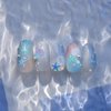 Summer Nail Art Stickers 5D Embossed Shell Starfish Nail Stickers Cute Dolphin Mermaid Nail Art Design Summer Sea Theme Nail Decals Self Adhesive Nails Supplies for Women Manicure Decoration-2pcs