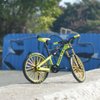 Ailejia Mini Racing Bicycle Ornament Vehicles Mountain Finger Dirt Bike Toy Model Decoration Crafts for Home (S-Green)