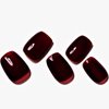 GLAMERMAID Dark Red Press On Nails Extra Short Square, Handmade Jelly Soft Gel Nails Burgundy Fake Nails Short, Glossy Dark Deep Red Stick Glue on Nail for Women Reusable Acrylic Stick on False Nail