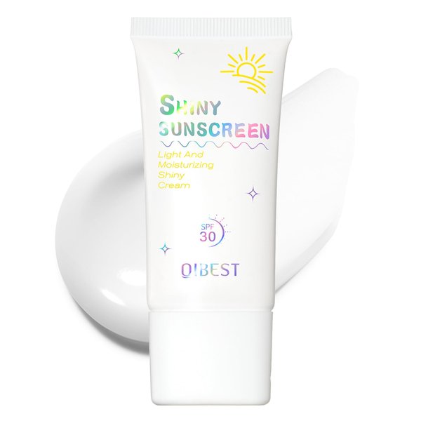 Shiny Sunscreen Cream with SPF 30, Shimmering Lightweight Sunscreen for Face & Body, Water Resistant, Glitter, UV Protection Facial Sunscreen