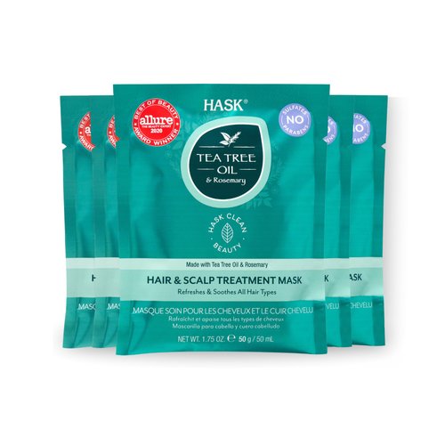 HASK TEA TREE Revitalizing Deep Conditioner Treatments for all hair types, color safe, gluten free, sulfate free, paraben free - Pack of 6