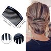 18 Pieces French Side Hair Comb Set Plastic Side Comb Hair Clip Combs Accessories with 25 Teeth for Multiple Hairstyles Girls Women (Black,Transparent,Brown)