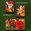 Tanbucht 882pcs Ornaments Christmas Music Bouquet Vase Decoration Building Set,with Red Roses Flowers,Gingerbread,Pine Cones, Santa Claus,Candy,Pine Tree,Hidden Music Box, (Bouquet)