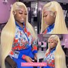 SUNKASA 613 Lace Front Wig Human Hair 13x6 Transparent Lace Straight Blonde Lace Front Wigs Human Hair HD Lace Frontal Wigs Human Hair Glueles 26inch