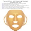 GELMAY 2 Pack Gold Moisturizing Face Mask - Silicone Facial Mask Sheet - Reusable 3D Face Mask Cover for Women Skincare - Hydrotherapy Patch Wrap for Beauty Prevent Evaporation