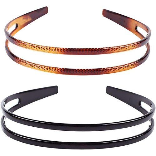 Galepromot 2Pcs Plastic Hairband Headband Double Row Hair Hoop Headwear Hair Bands Teeth Comb for Women,Women's Fashion Headbands, Hair Care