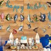 Huyfoig Gone Fishing Happy Birthday Decorations Banner Hanging Banner Swirls for Fish Lovers Assorted Fish Cutouts Fishing Party Supplies