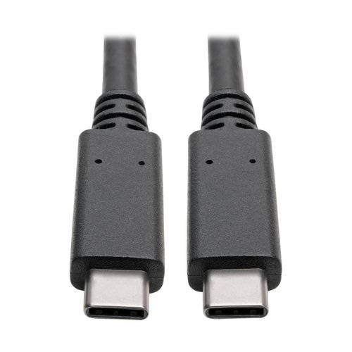 Tripp Lite USB C Cable w/ 5A Rating 20V (100W) 10 Gbps M/M USB 3.1 Gen 2 USB Type C USB-C USB Type-C 3ft 3' (U420-003-G2-5A), Black