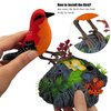 Tipmant Cute Electronic Birds Toys Pets Simulation Realistic Move Chirp Electric Office Home Desk Decor Decoration Kids Birthday Gifts (Red)