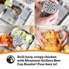 MOUNTAIN GRILLERS Beer Can Chicken Roaster Stand - Stainless Steel Holder - Barbecue Rack for The Grill, Oven or Smoker - Dishwasher Safe - Includes 4 Vegetable Spikes
