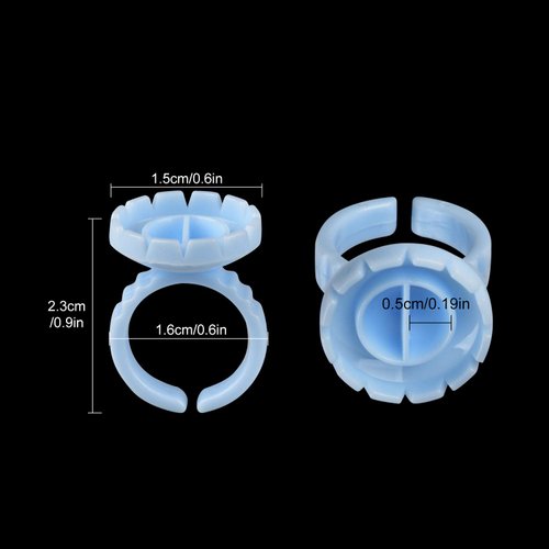 NXJ INFILILA Glue Rings, 200PCS Disposable Lash Glue Rings for Eyelash Extension, Blossom Lash Glue Holder Rings for Lash Supplies