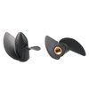 uxcell RC Boat Propeller M4 Shaft 2 Vanes 35mm 25mm P/D Fan Shape Copper Core Pastic Black CW CCW Rotating Propeller Props for RC Boat, 1 Pair