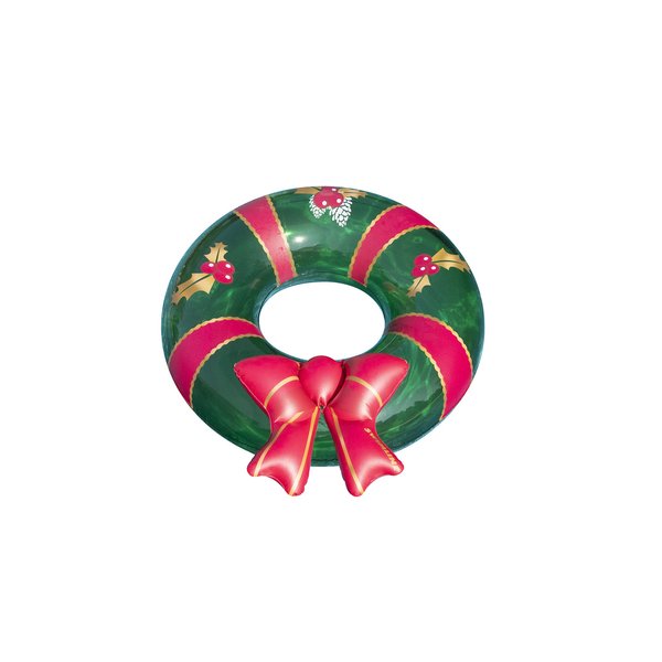 Swimline Christmas Wreath Inflatable Pool Ring, Multi, One Size