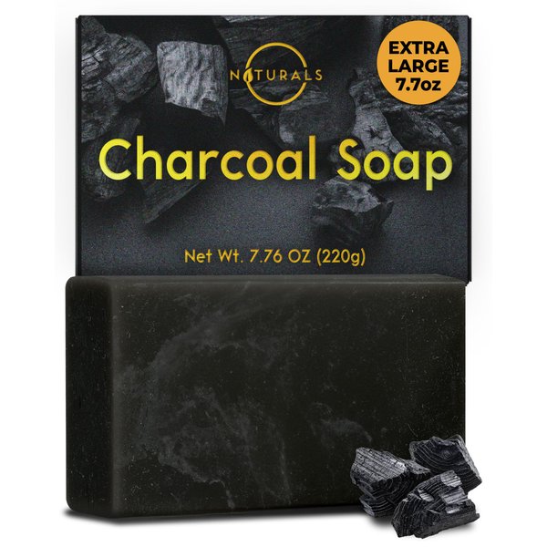O Naturals Activated Charcoal Soap Bar for Men and Women - Detoxifying, Moisturizing, and Vegan - 4 oz