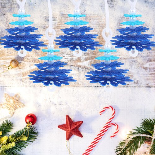 Happy makers 24 Sets Layered Christmas Tree Ornament Craft Kit Makes 24 Small Felt Christmas Tree Felt Crafts Foam Snowflake Xmas Arts and Crafts Home School DIY Activities