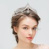 Woeoe Pearl Bride Wedding Crowns Silver Queen Tiara and Crown Rhinestone Bridal Women Crown Headband Princess Tiaras for Birthday Party Bridesmaids