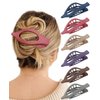 French Flat Hair Clips for Women - 6Pcs Flat Hair Claws for Thin Thick Hair Strong Hold No Slip Grip Hair Claw Clips for Women Girls (Frosted(Dark colors))