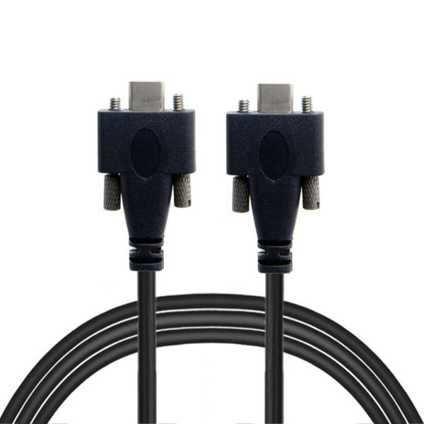 CY Cable USB-C USB 3.1 Type-C Dual M2 Screws Locking to Locking USB-C 10Gbps Data Cable Panel Mount Type (300cm)